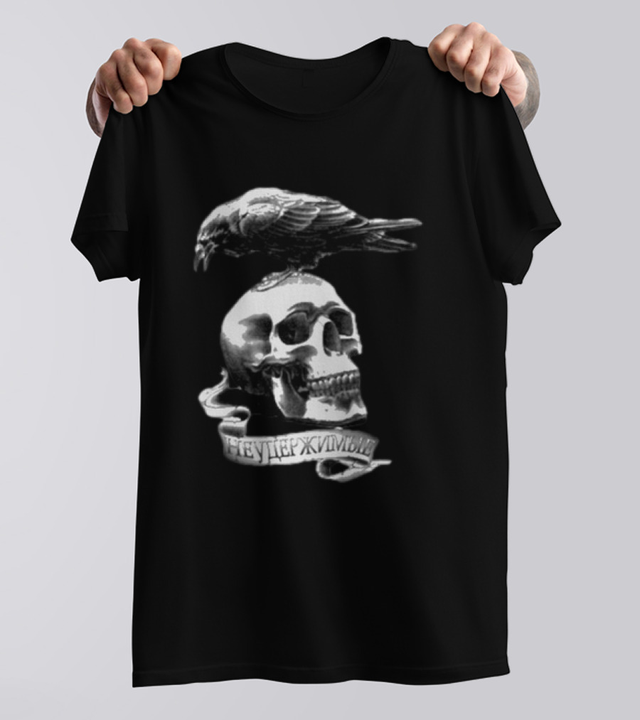 Sylvester Stallone Skull And Crow Bird The Expendables Неудержимый T-Shirt