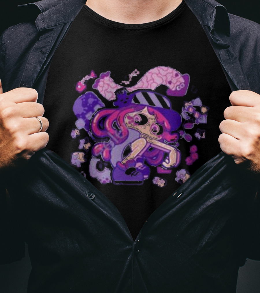Theyetee Hotlantis Inkling Squid Girl Purple Splatoon T-Shirt