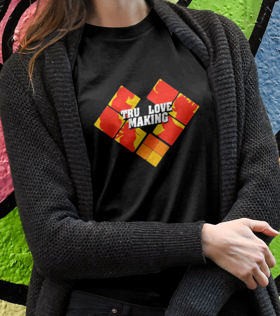 TRU LOVE MAKING Red And Yellow Geometric Heart T-Shirt