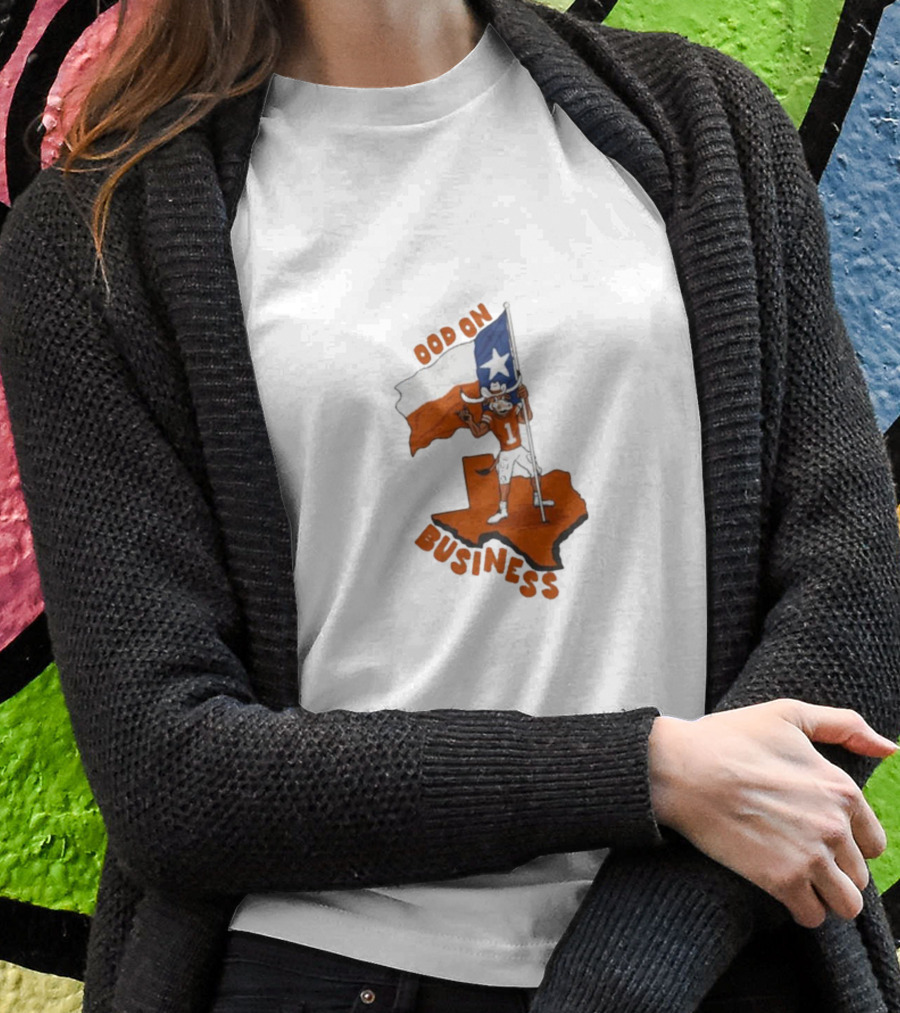 Texas Longhorn Stood On Business Texas Flag Football Player T-Shirt