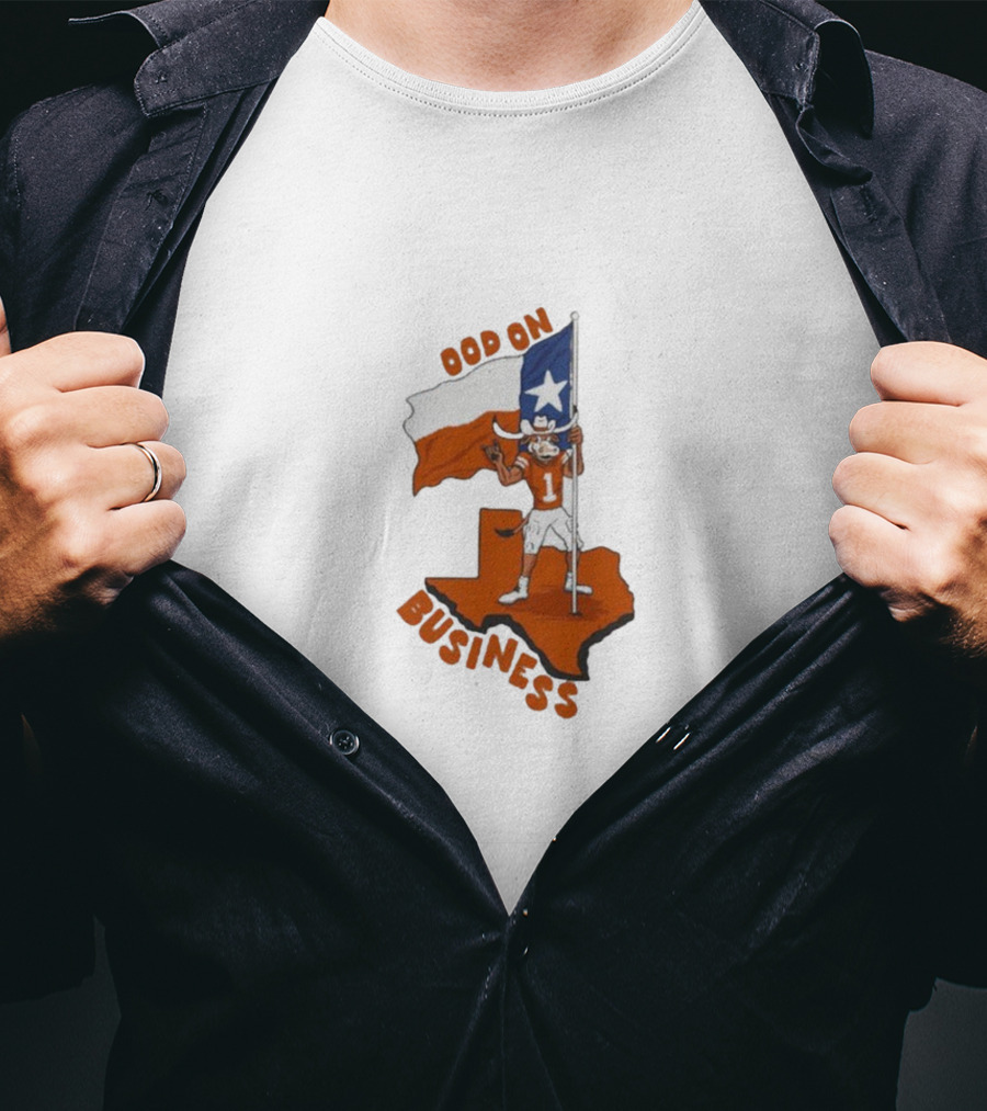 Texas Longhorn Stood On Business Texas Flag Football Player T-Shirt
