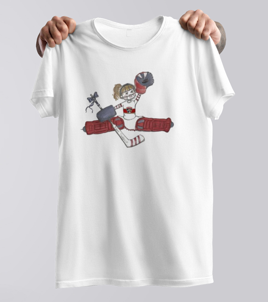 Florida Panthers Toddler Girls Goalielocks Hockey Goalie Character In Red Pads T-Shirt