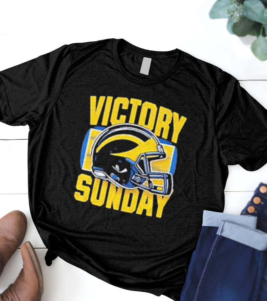 Victory Sunday Michigan Football Helmet T-Shirt