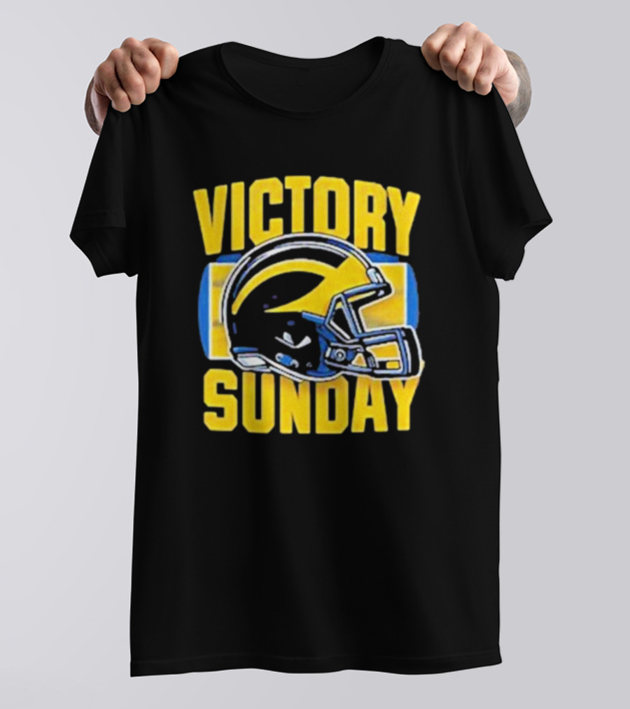 Victory Sunday Michigan Football Helmet T-Shirt