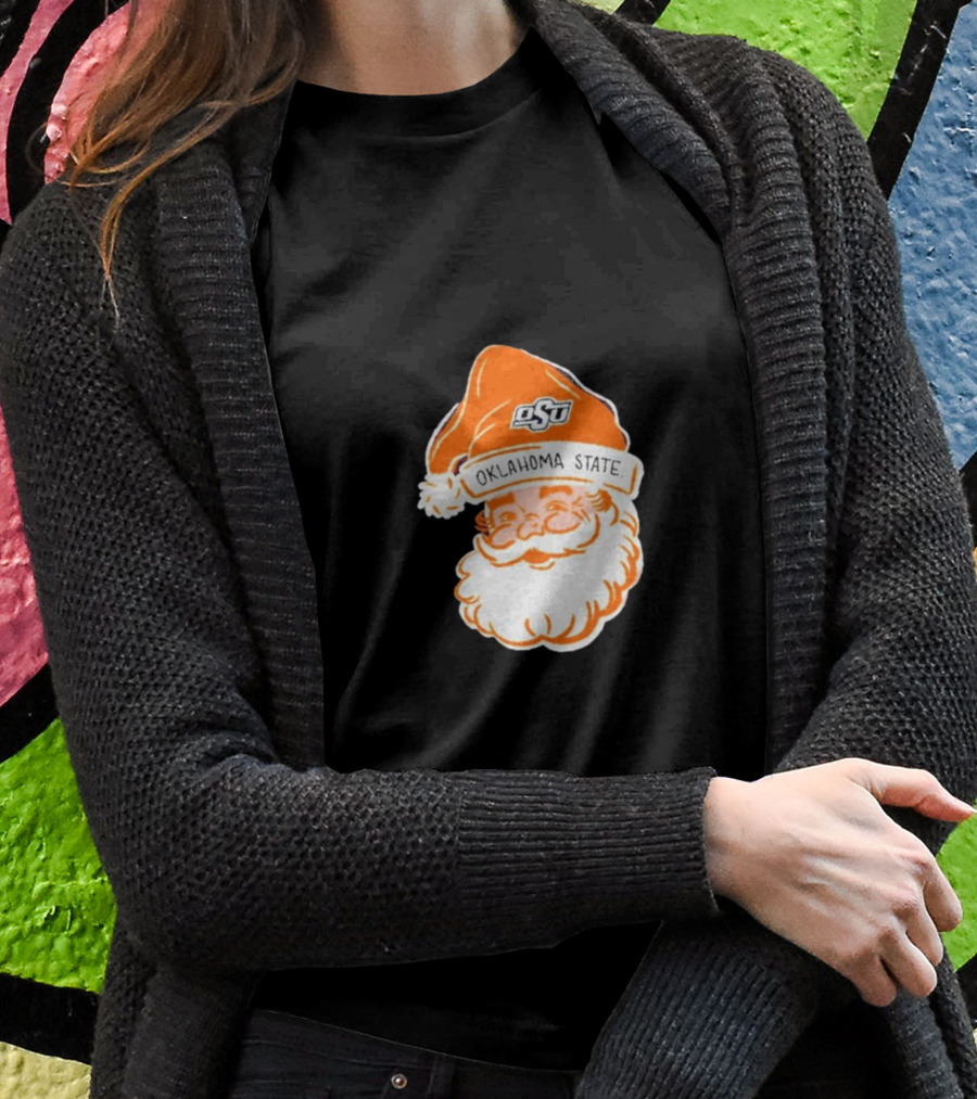 Oklahoma State Cowboys Santa Claus Christmas OSU Logo Hat T-Shirt