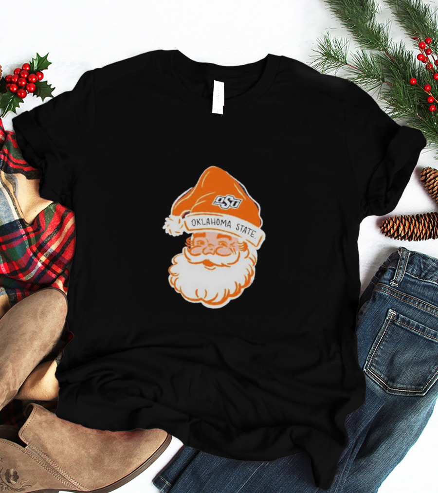 Oklahoma State Cowboys Santa Claus Christmas OSU Logo Hat T-Shirt