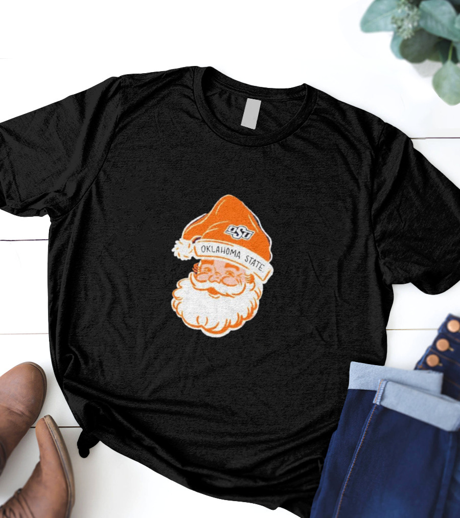 Oklahoma State Cowboys Santa Claus Christmas OSU Logo Hat T-Shirt