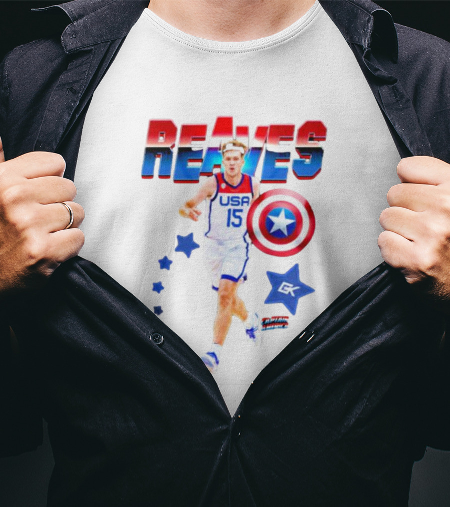 Reaves USA 15 Captain America Shield Sports Stars T-Shirt