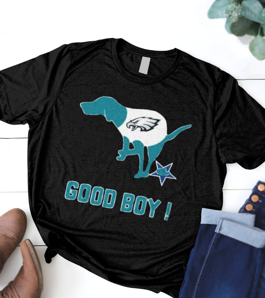 Philadelphia Eagles Dog Good Boy Defecating On Dallas Cowboys Star T-Shirt