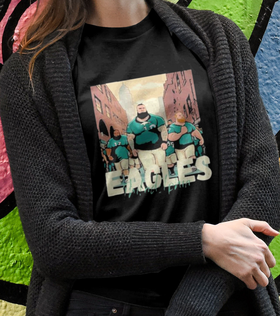 Eagles Philadelphia Players Strolling In City Streets T-Shirt