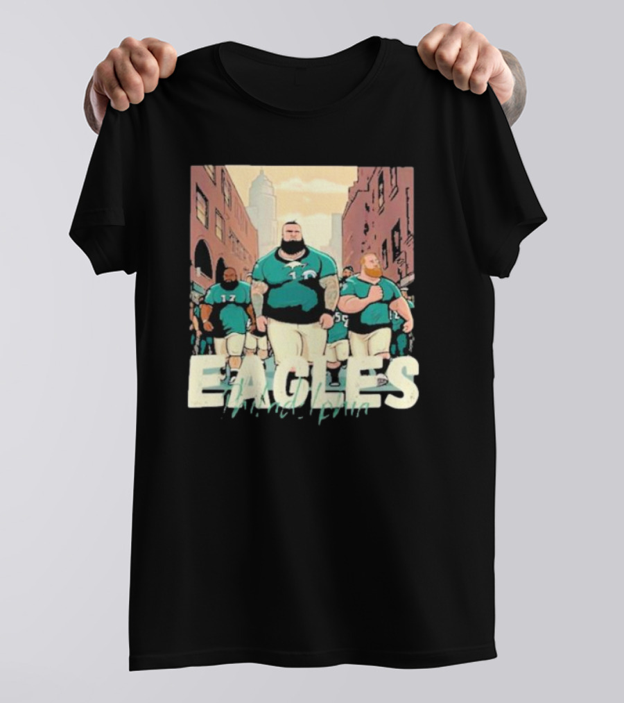 Eagles Philadelphia Players Strolling In City Streets T-Shirt