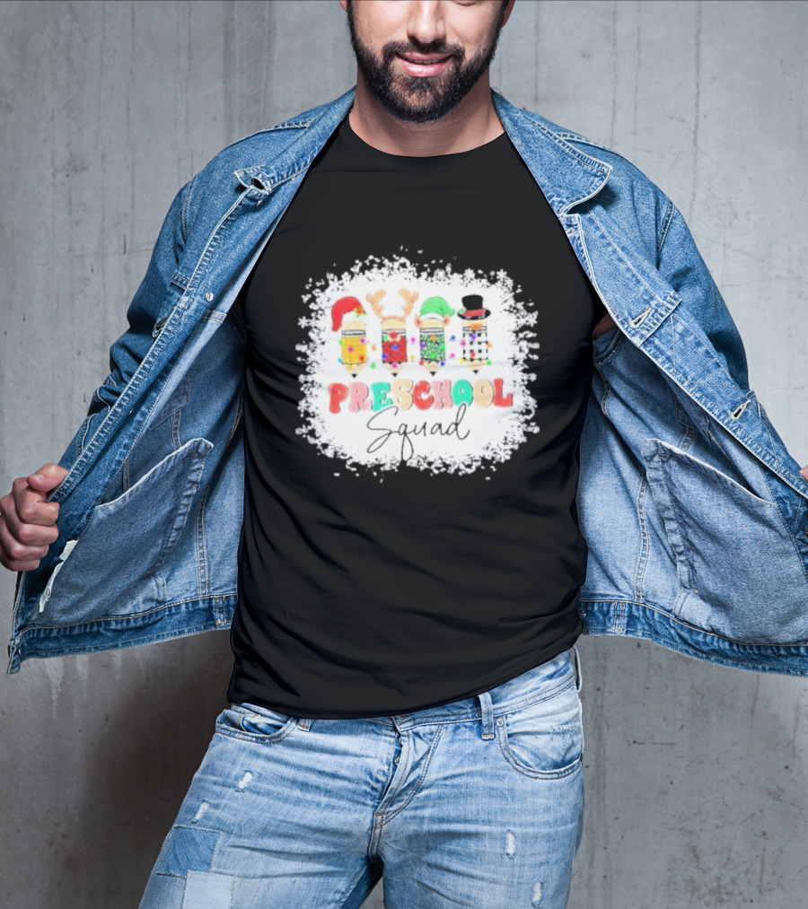 Preschool Squad Christmas Snowflake Festive Friends T-Shirt