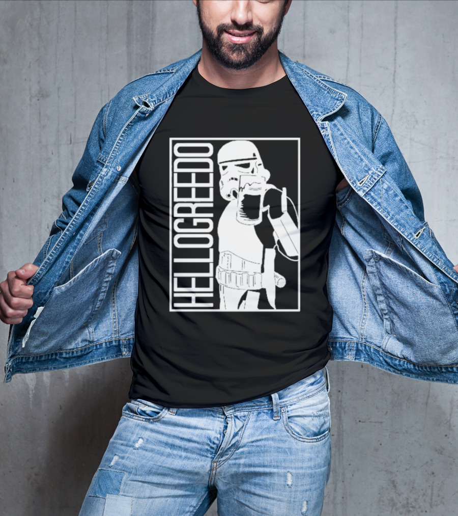 Star War HelloGreedo Stormtrooper Drinking Scene T-Shirt