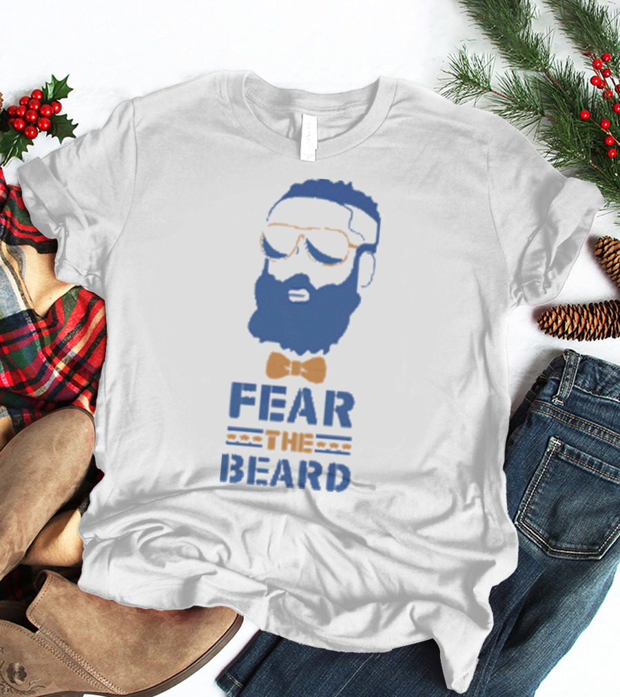 James Harden Fear The Beard Blue Orange Bowtie Sunglasses T-Shirt