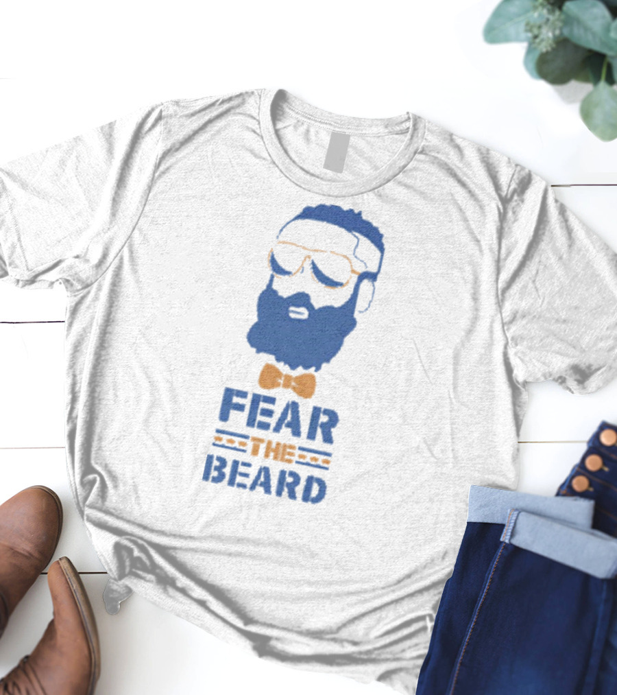 James Harden Fear The Beard Blue Orange Bowtie Sunglasses T-Shirt