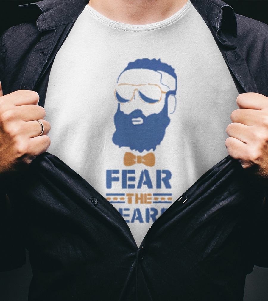 James Harden Fear The Beard Blue Orange Bowtie Sunglasses T-Shirt