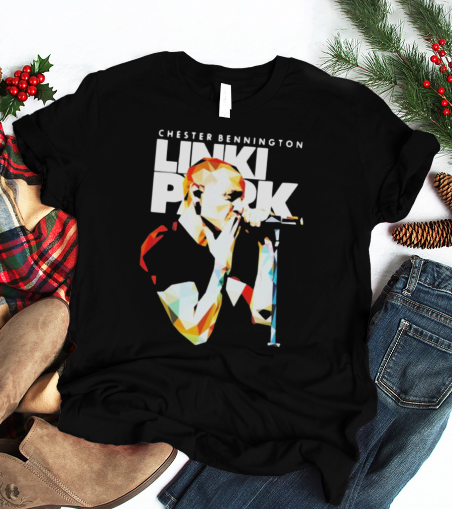 Chester Bennington Linkin Park Poly Art Mic Performance T-Shirt