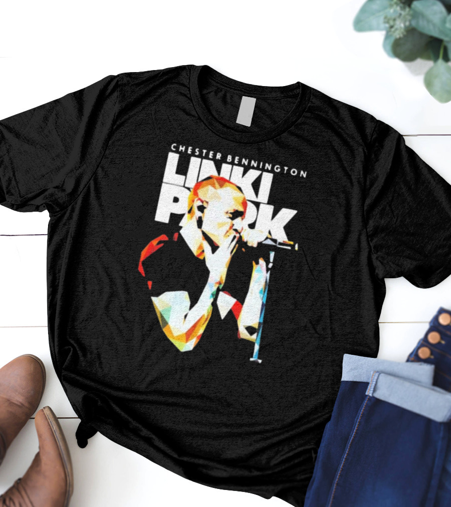 Chester Bennington Linkin Park Poly Art Mic Performance T-Shirt