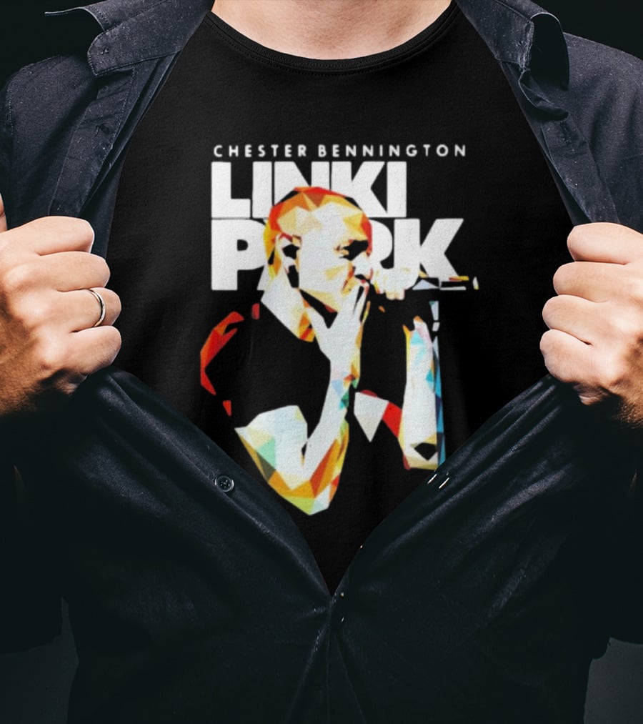 Chester Bennington Linkin Park Poly Art Mic Performance T-Shirt