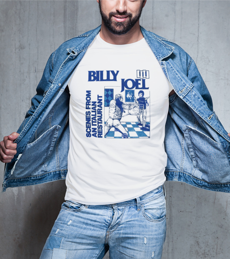 Billy Joel Scenes From An Italian Restaurant Italian Dining Chessboard Floor T-Shirt