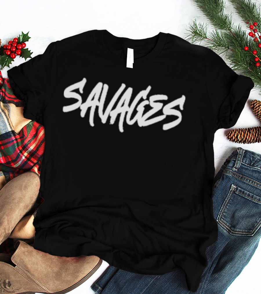 Black Savages Text T-Shirt