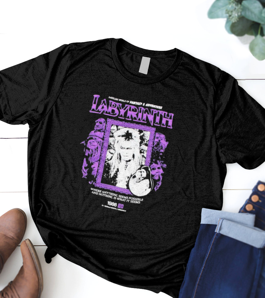 Dazzling World Of Fantasy And Adventure Labyrinth 1986 Where Anything Seems Possible And Nothing Is What It Seems T-Shirt