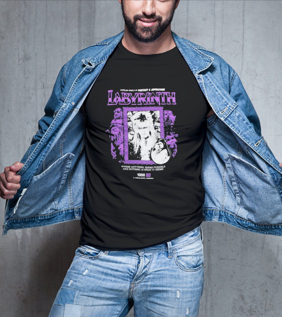Dazzling World Of Fantasy And Adventure Labyrinth 1986 Where Anything Seems Possible And Nothing Is What It Seems T-Shirt