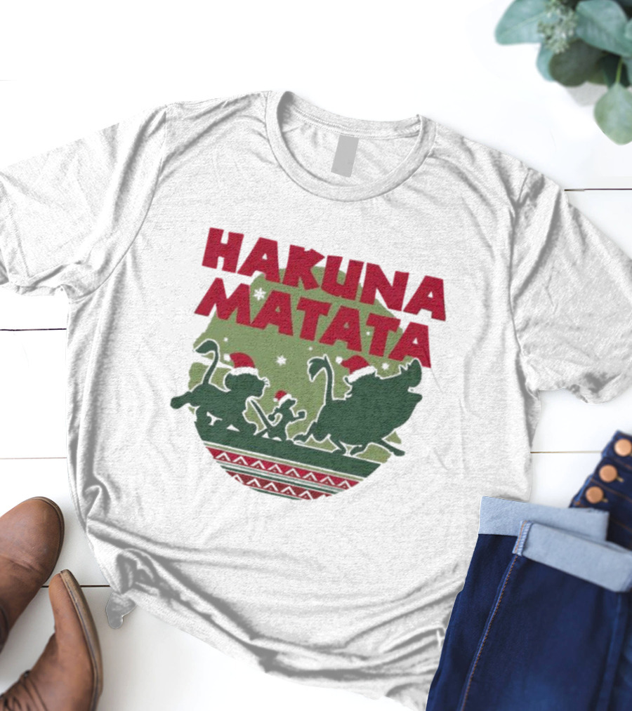 Hakuna Matata Disney Christmas The Lion King Holiday Festive Edition T-Shirt