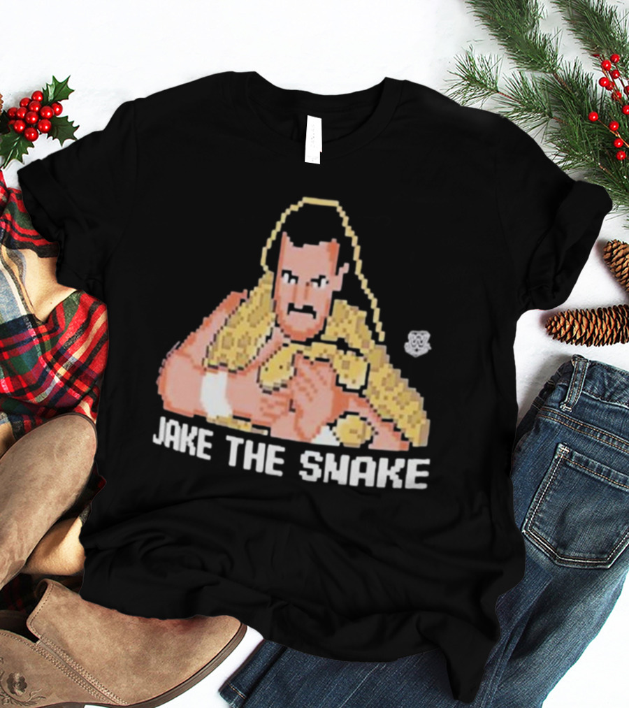 Jake The Snake Roberts 32-bit Pixel Art Ripple Junction T-Shirt
