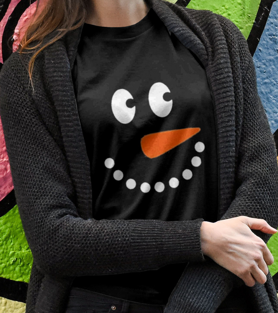 Joyful Snowman Face Christmas Holiday T-Shirt