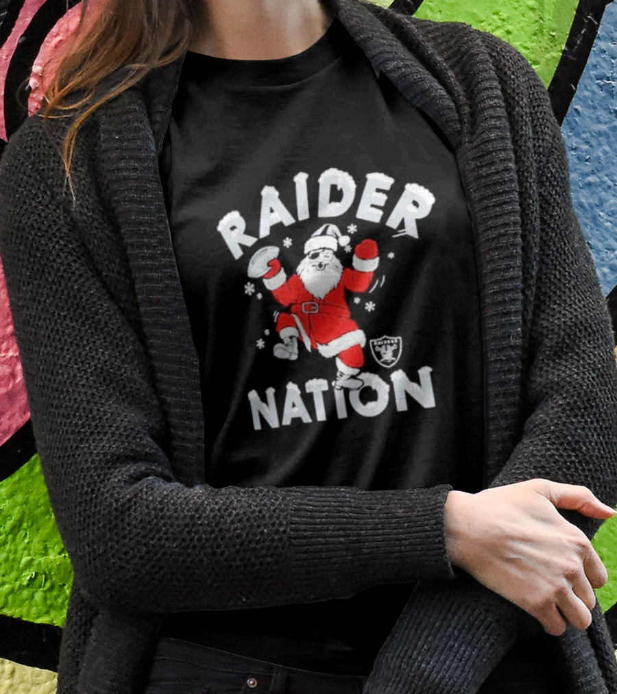 Raider Nation Santa Holiday Las Vegas Raiders Homage Tri-blend T-Shirt