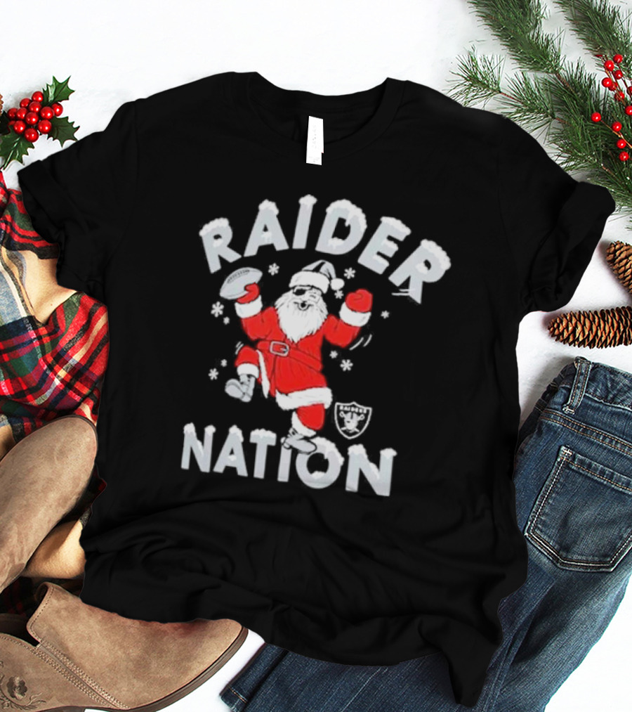 Raider Nation Santa Holiday Las Vegas Raiders Homage Tri-blend T-Shirt