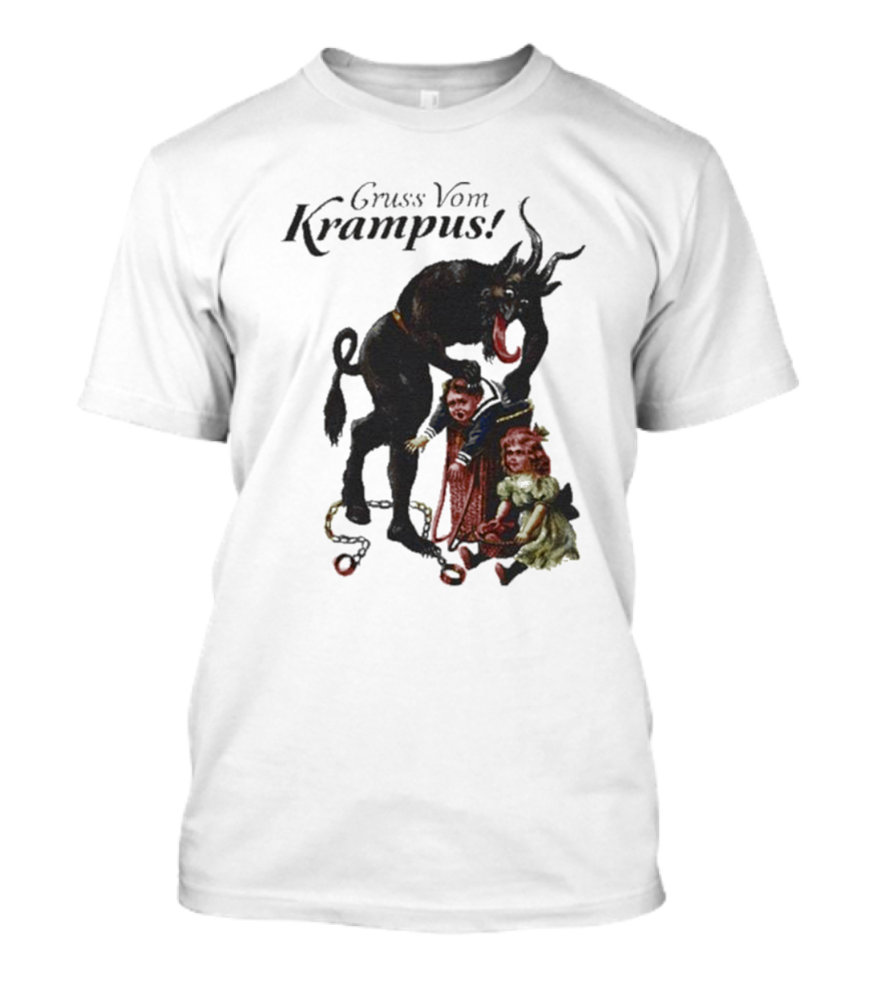 Meowy Krampus Gruss Vom Krampus Christmas Feline Holiday Mischief T-Shirt
