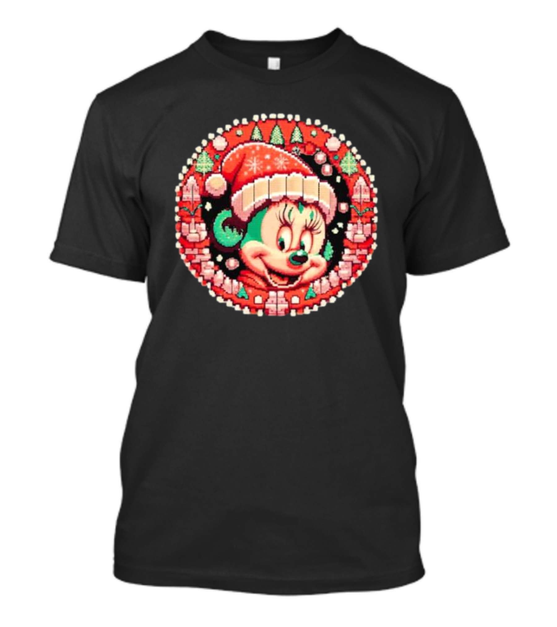 Minnie Mouse Christmas Sparkle Disney Magic Festive Holiday Santa Hat T-Shirt