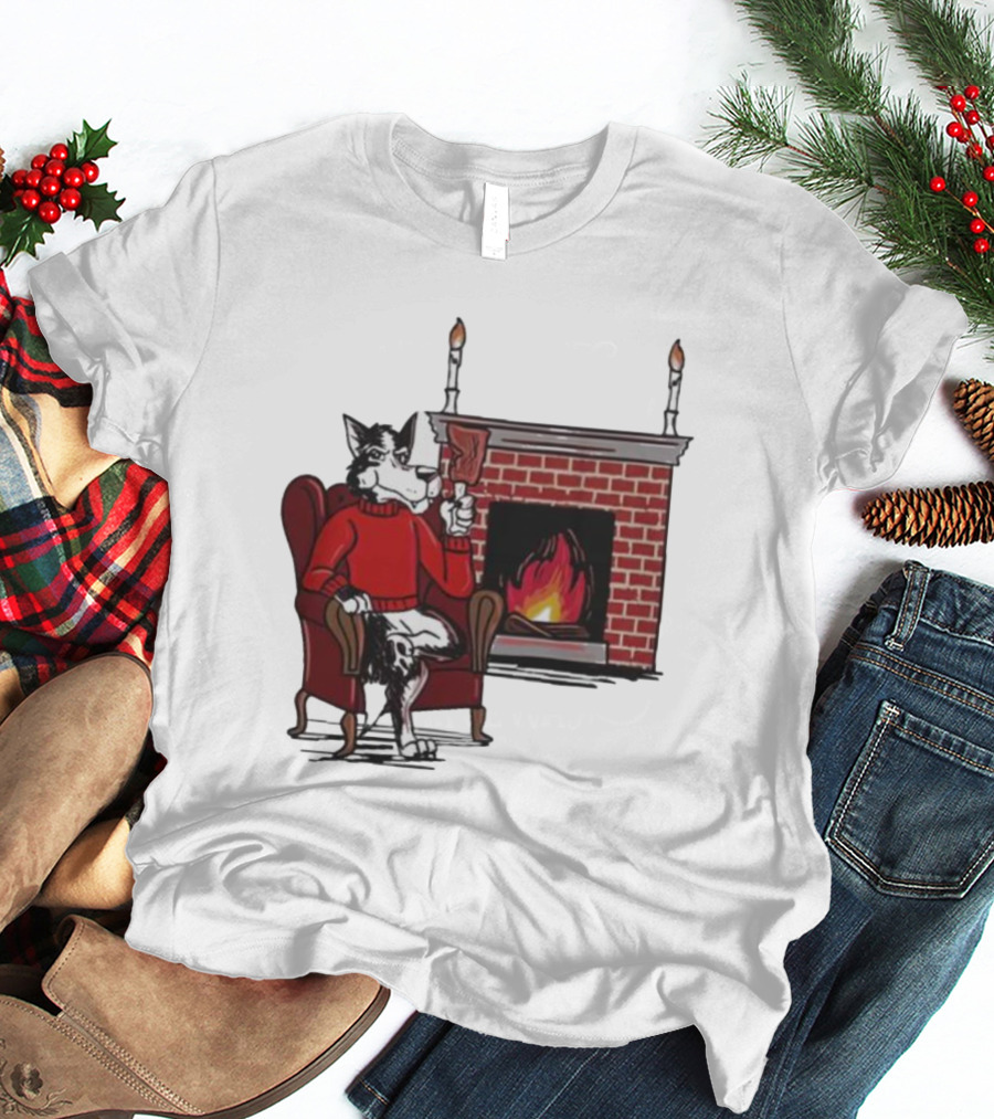 Ncs Fireplace Cozy Winter Wolf By The Hearth T-Shirt