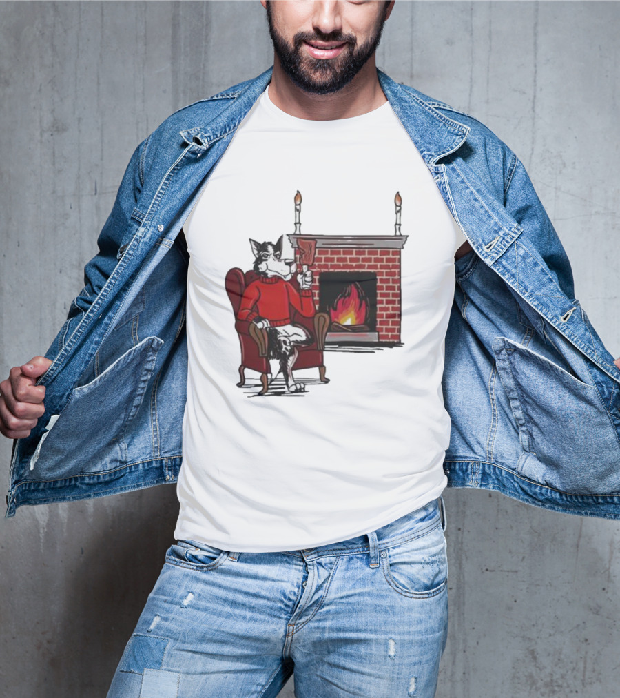 Ncs Fireplace Cozy Winter Wolf By The Hearth T-Shirt