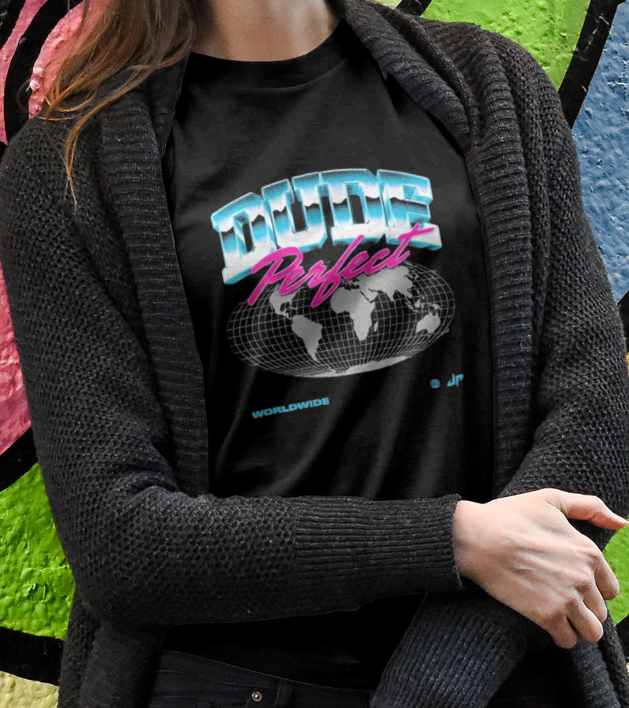 Dude Perfect Worldwide Overglow JP Retro Map T-Shirt