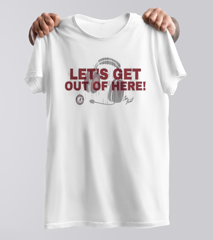 Let's Get Out Of Here Headset Design By Chris Stewart T-Shirt