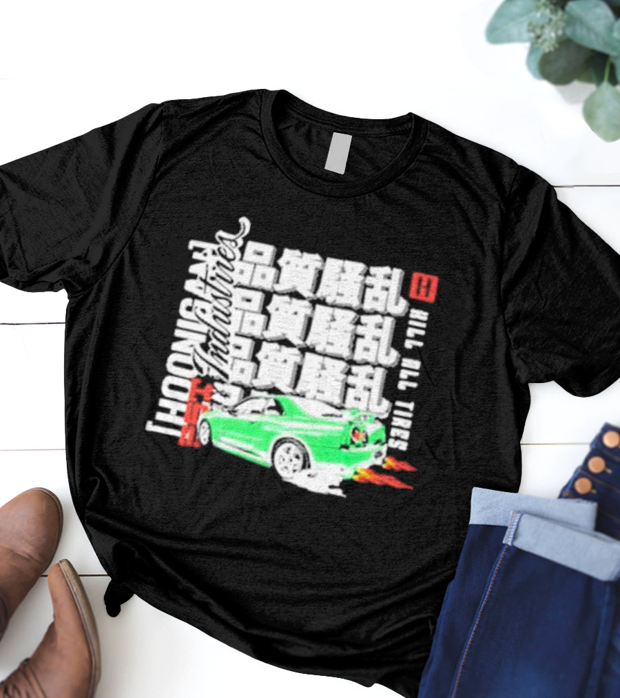 Hoonigan Industries Kill All Tires Green Car T-Shirt