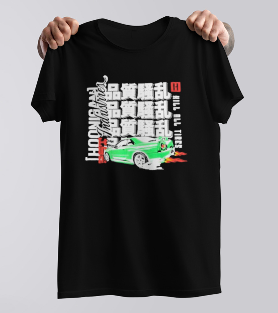 Hoonigan Industries Kill All Tires Green Car T-Shirt