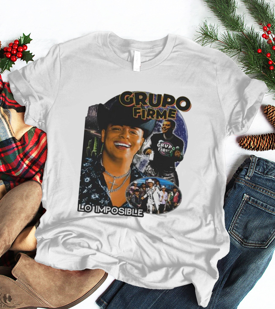Grupo Firme Lo Imposible Cactus Cowboy Space Collage T-Shirt