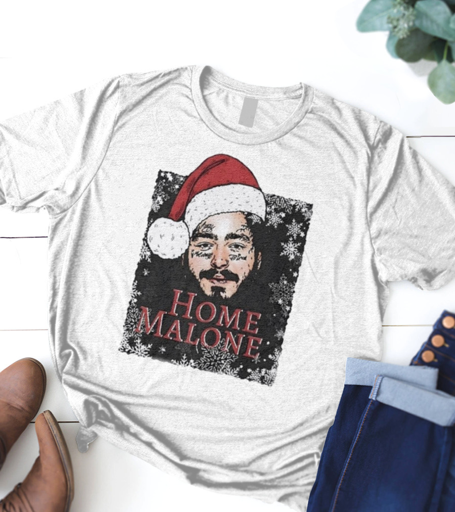 Home Malone Swea Funny Christmas Sweathirt Home Alone Sweathirt Ghost Malone Post Malone Dallas Cowboys Snowflakes Santa Hat T-Shirt
