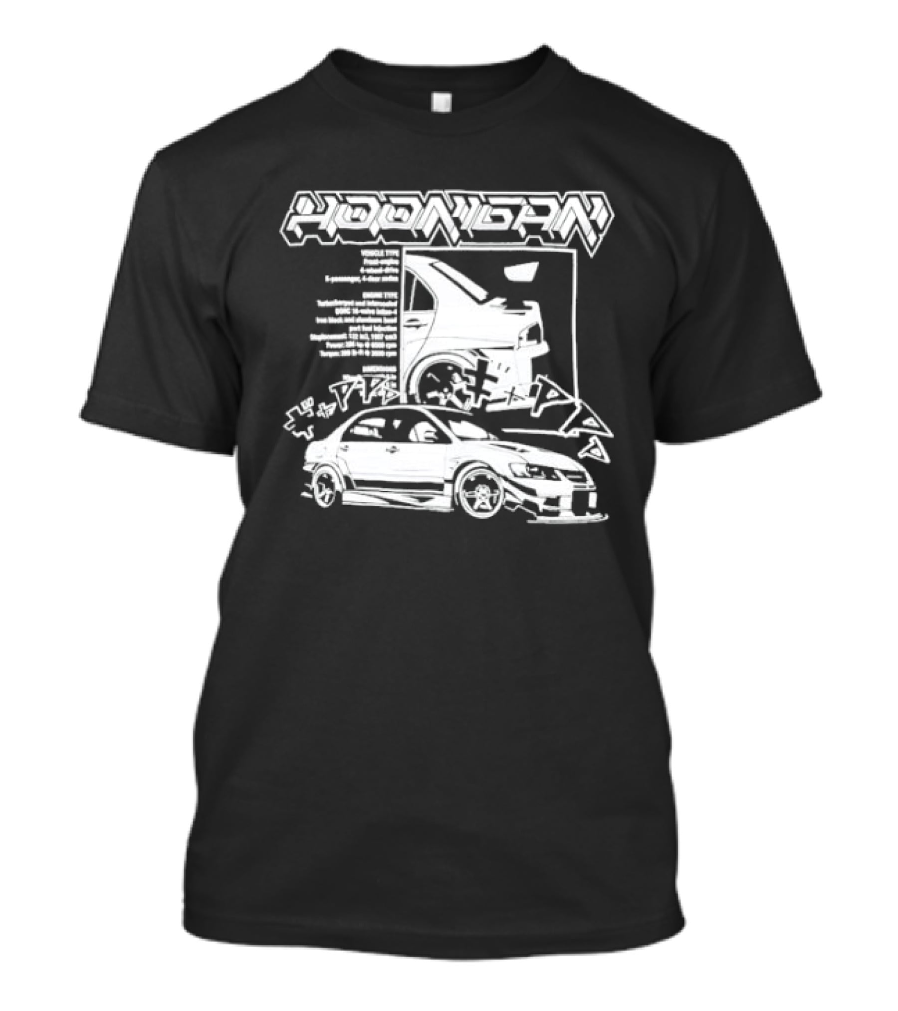 Hoonigan Racing Team 9nine9 Turbocharged Performance Car Graphic Japan Styling T-Shirt