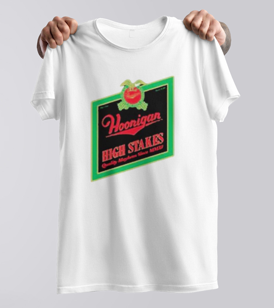 Hoonigan High Stakes Quality Mayhem Since MMXI Retro Apple Crate Label T-Shirt