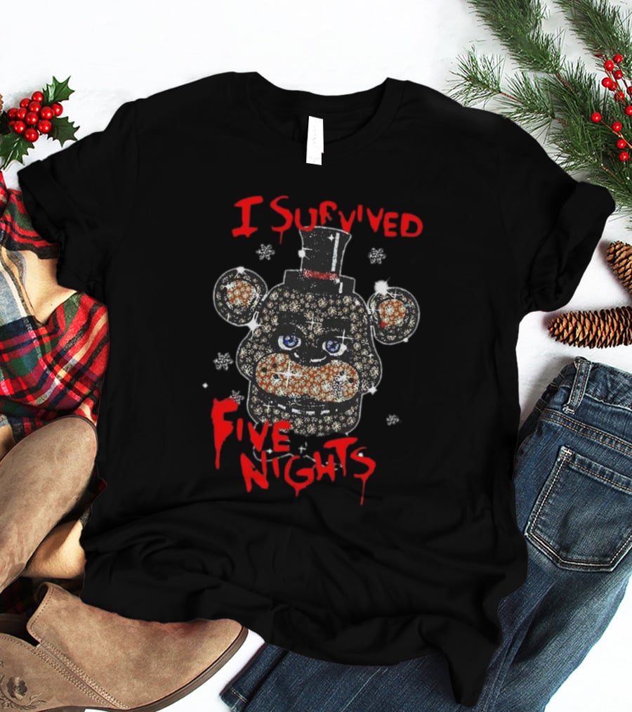 Five Nights Survival Glitter Bear Face T-Shirt