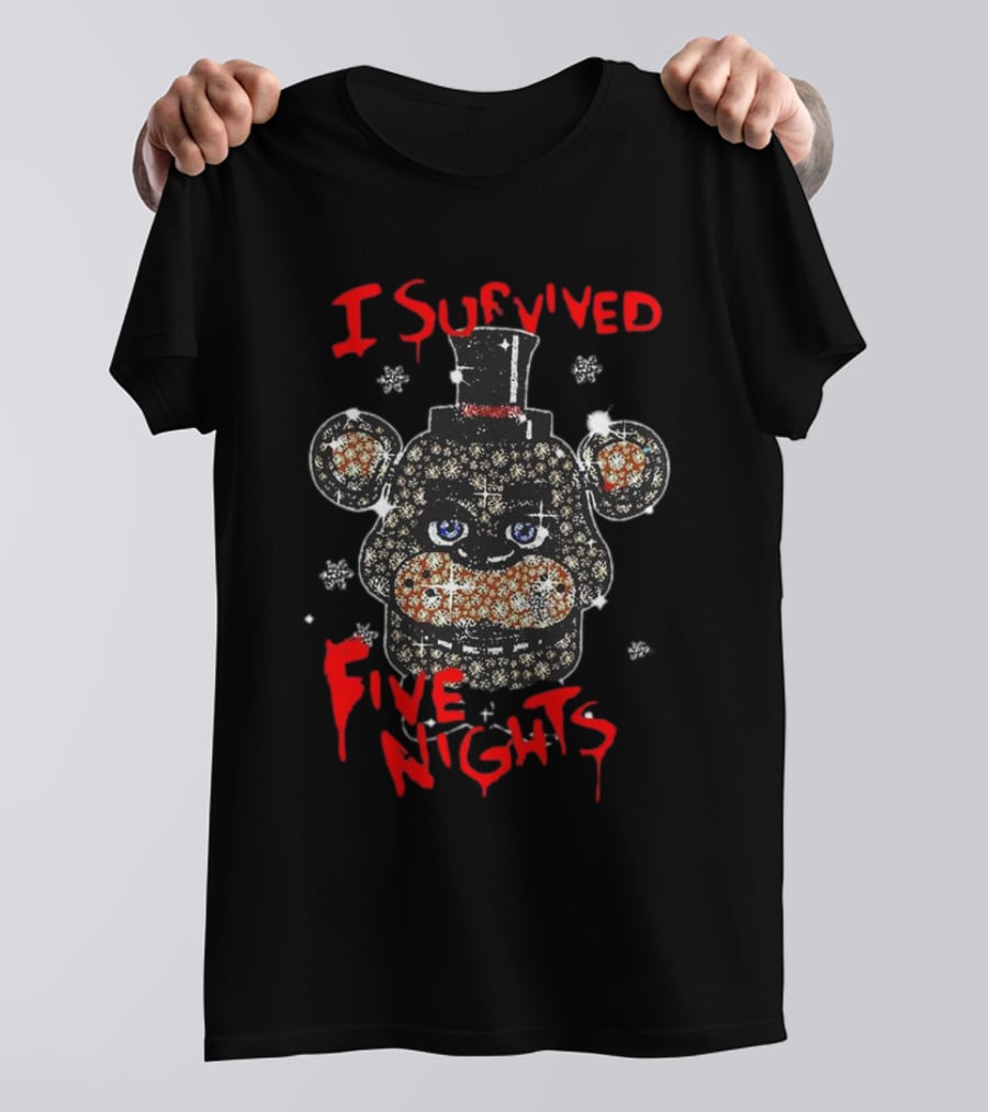 Five Nights Survival Glitter Bear Face T-Shirt