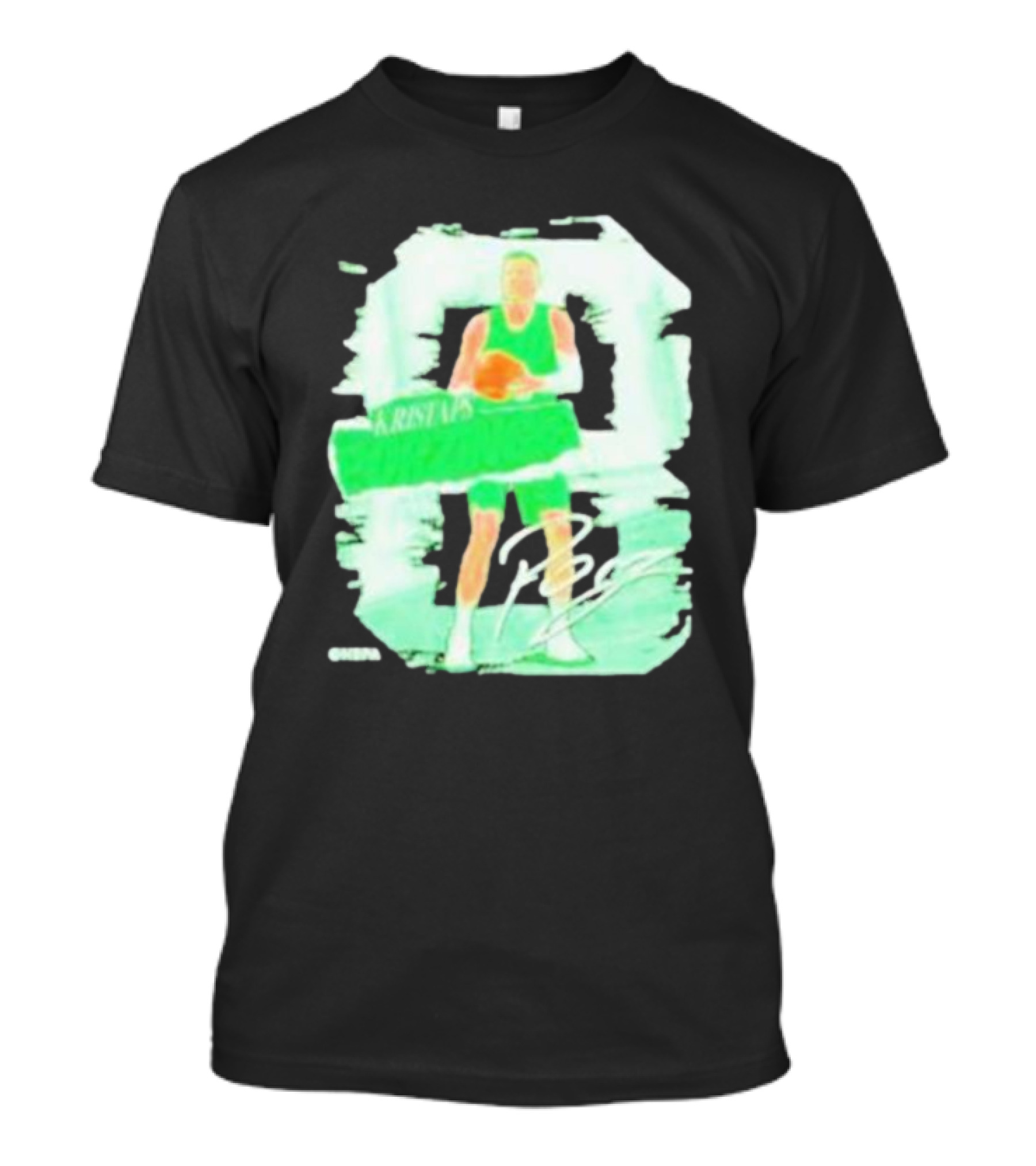 Kristaps Porzingis Boston Green Signature Basketball Player T-Shirt