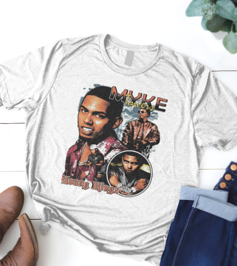 Myke Towers Young Kingz Bold Urban Style Portraits T-Shirt