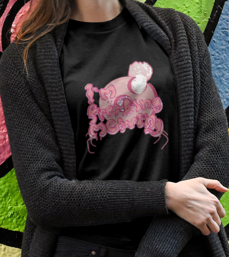 I’m Freaking Mewing Pink Cartoon Style With Portrait And Whiskers T-Shirt