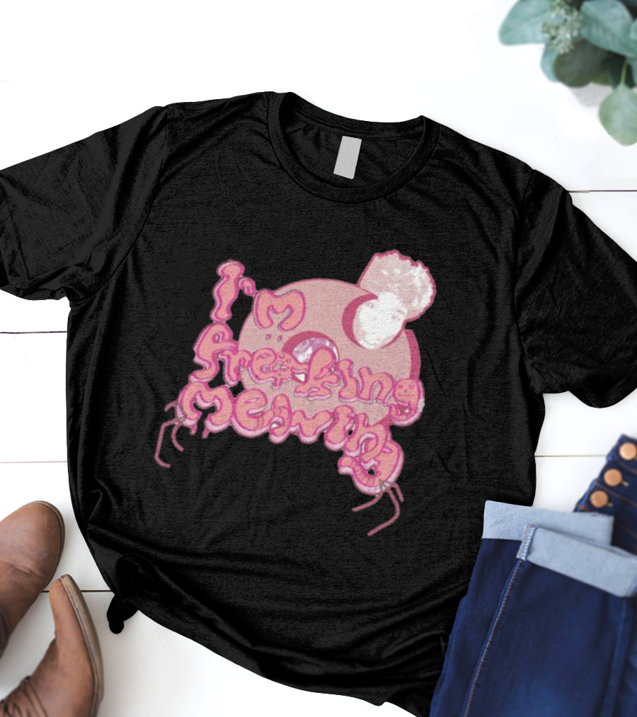 I’m Freaking Mewing Pink Cartoon Style With Portrait And Whiskers T-Shirt